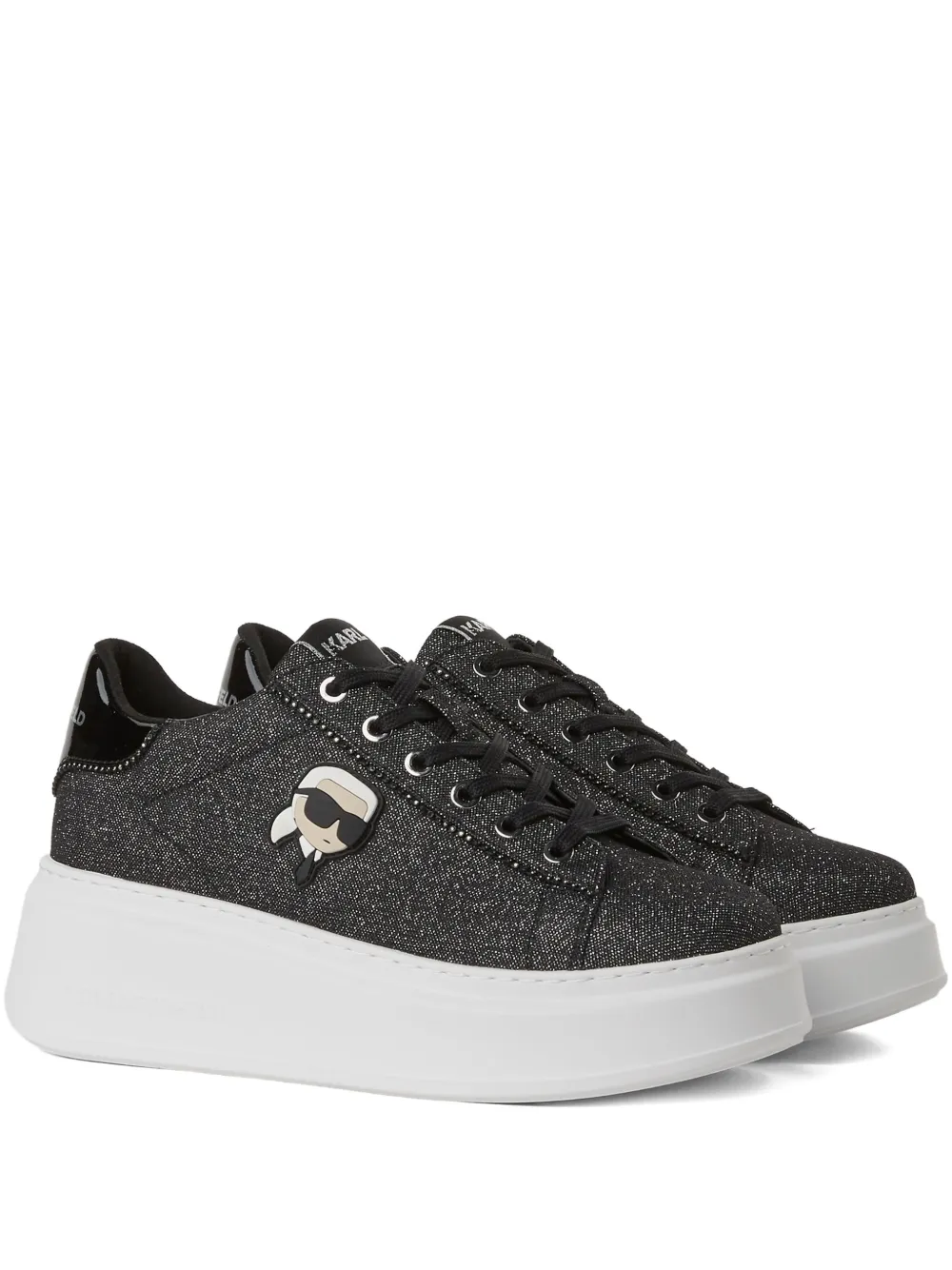 Karl Lagerfeld Ikon sneakers met glitter Grijs