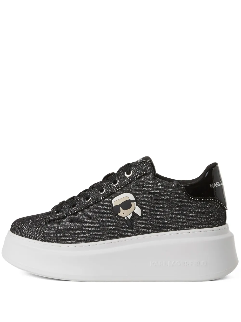 Karl Lagerfeld Ikon sneakers met glitter - Grijs