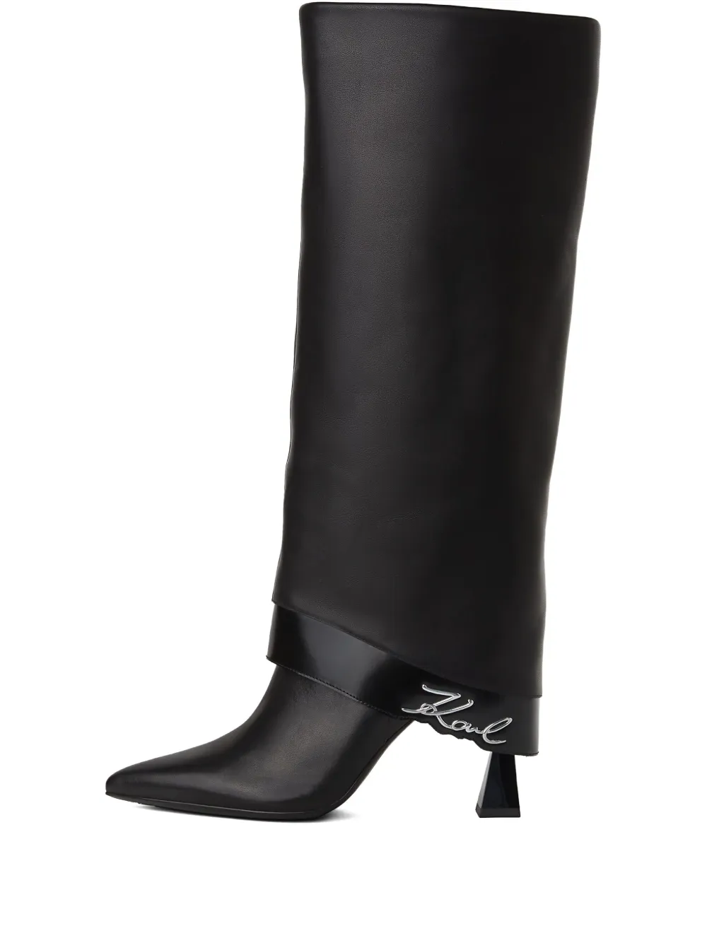 Karl Lagerfeld 90 mm Debut Fold-Down knielaarzen Zwart