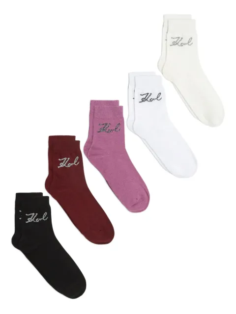Karl Lagerfeld logo-embroidered socks pack