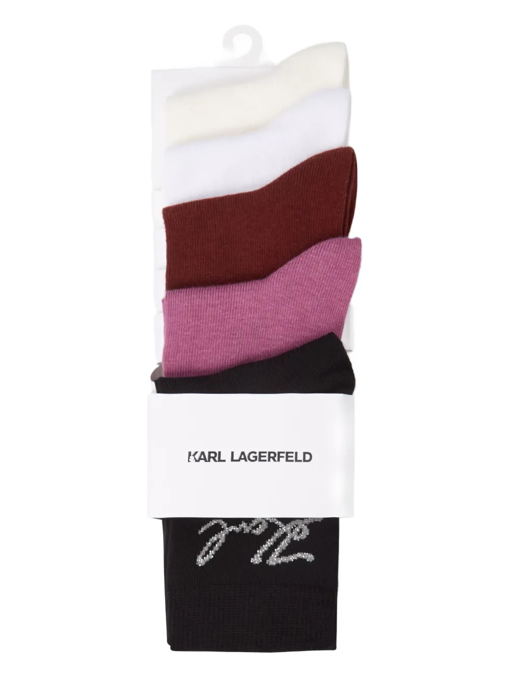 Karl Lagerfeld Drie paar sokken met geborduurd logo Wit