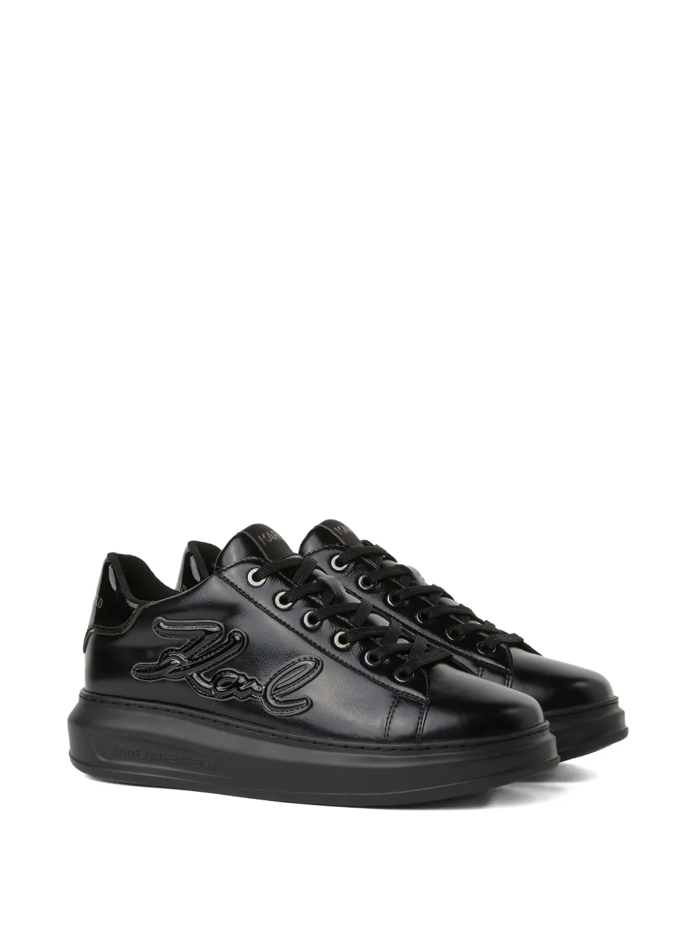 Karl Lagerfeld Sneakers met logo-reliëf - Zwart