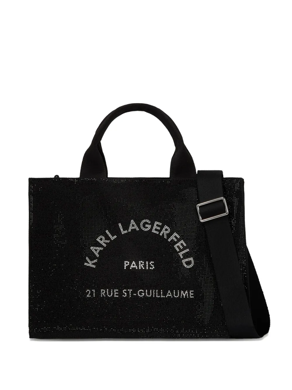 Karl Lagerfeld Medium Rue St-guillaume Square Tote Bag In Black