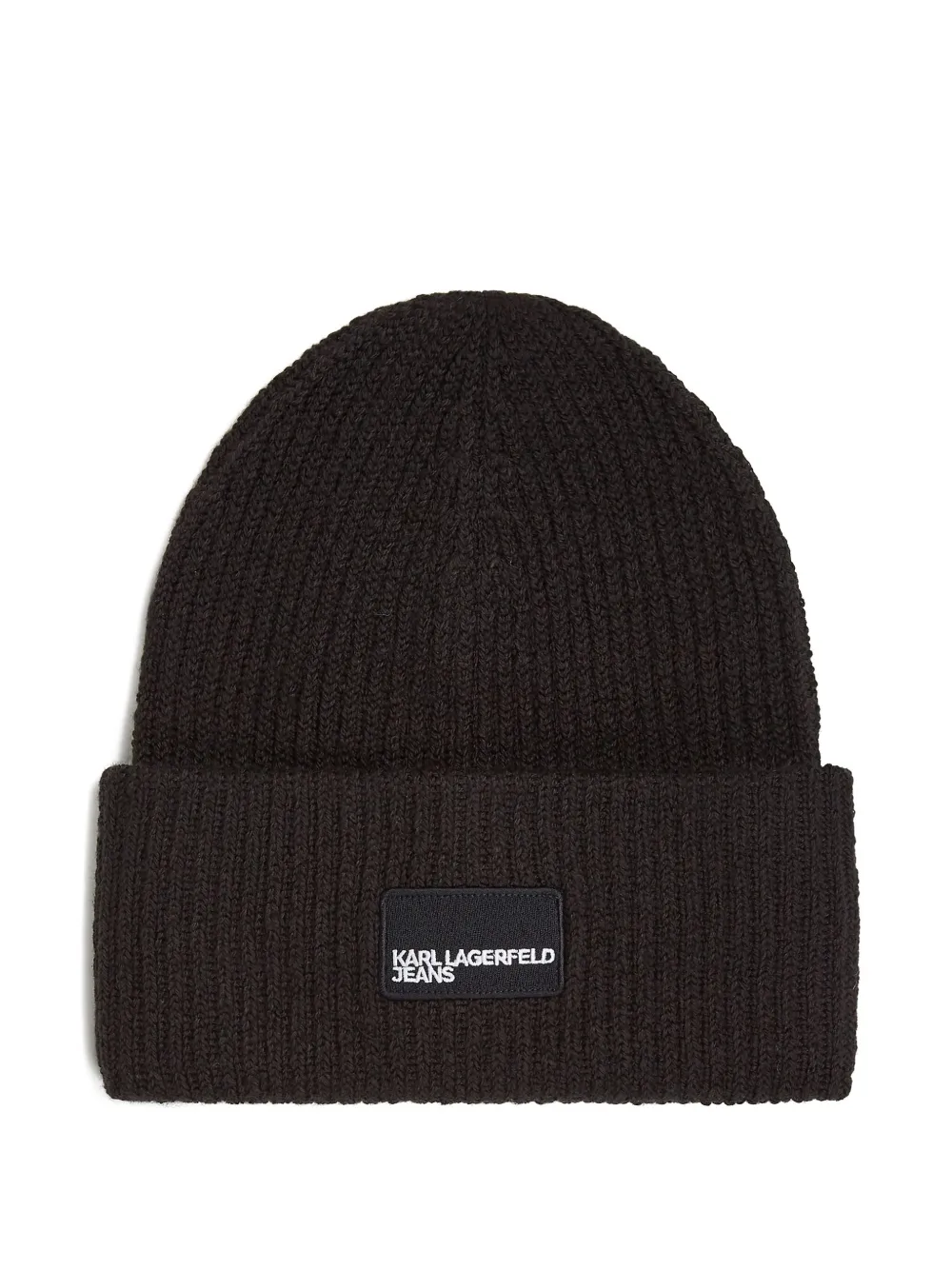 Karl Lagerfeld Jeans Berretto a coste con applicazione - Nero