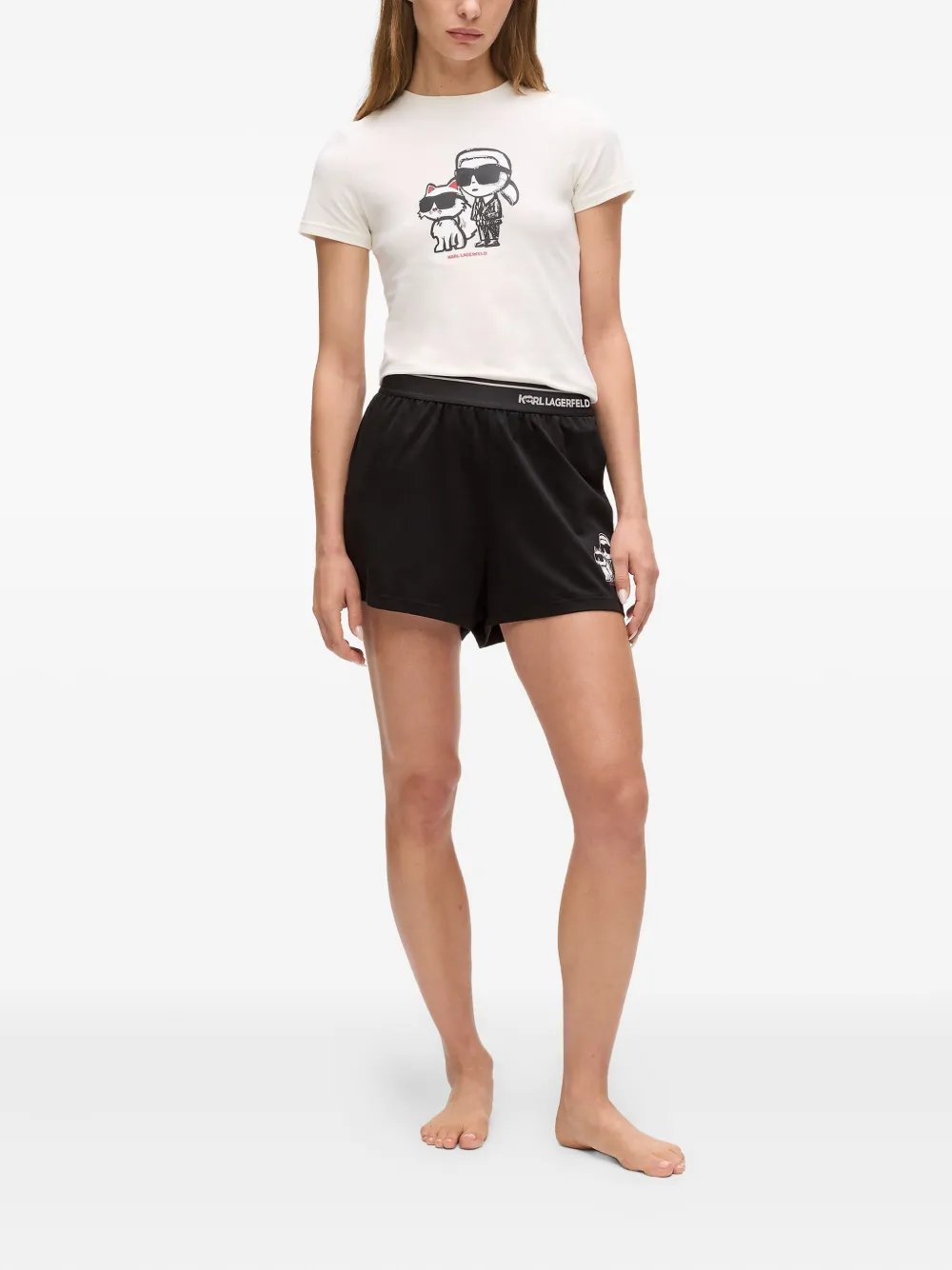 Karl Lagerfeld Ikon pyjamashorts Zwart