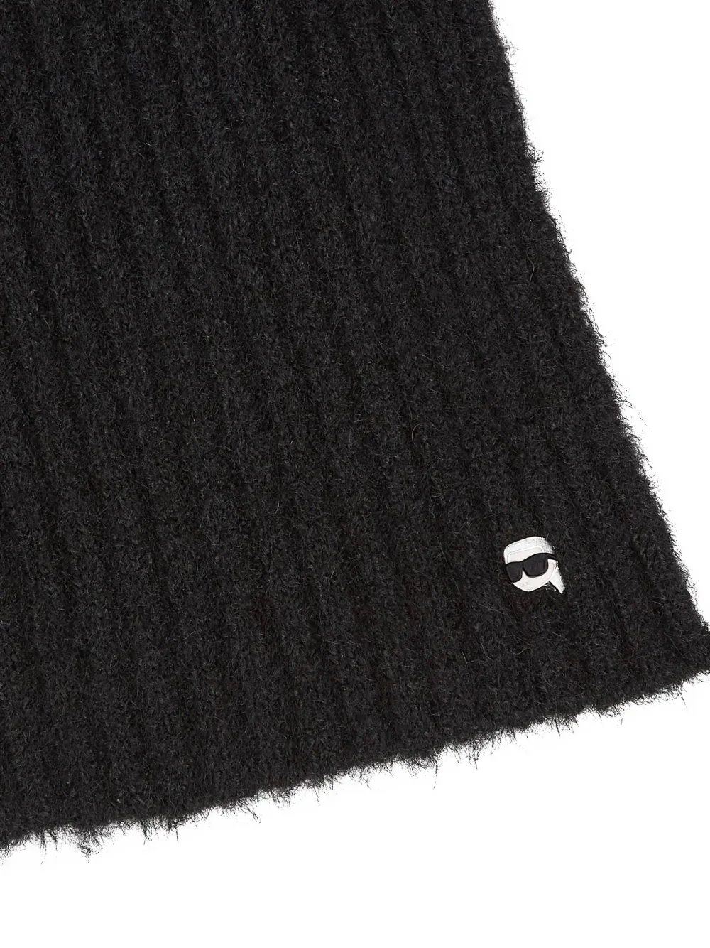 Karl Lagerfeld Geribbelde sjaal met Ikon detail - Zwart
