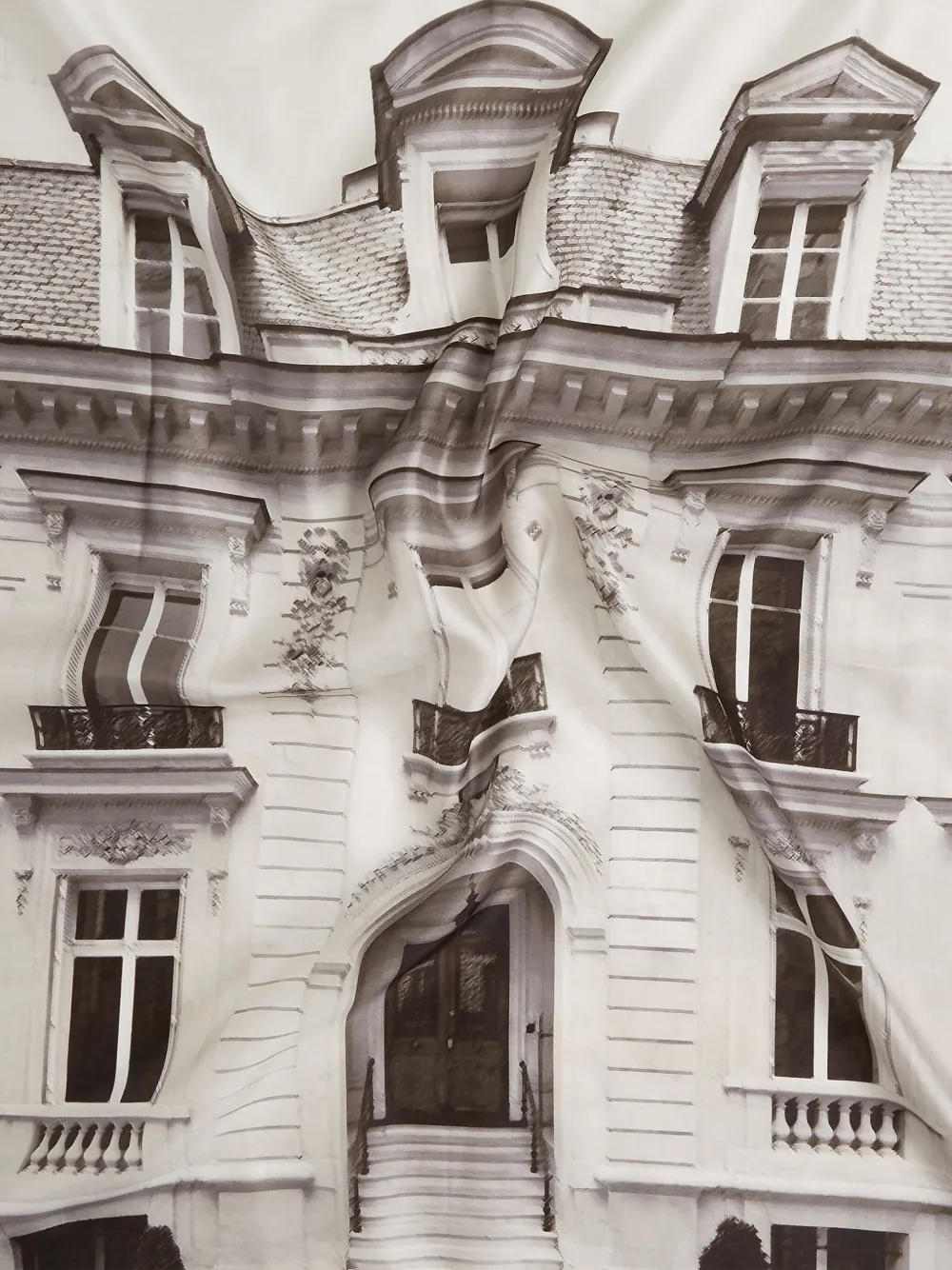 Karl Lagerfeld Zijden sjaal met Maison de Karl-print Beige