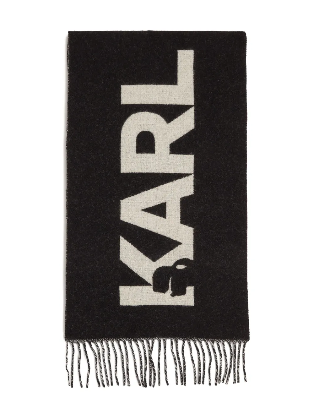 Karl Lagerfeld K Essential geweven sjaal met jacquard Zwart