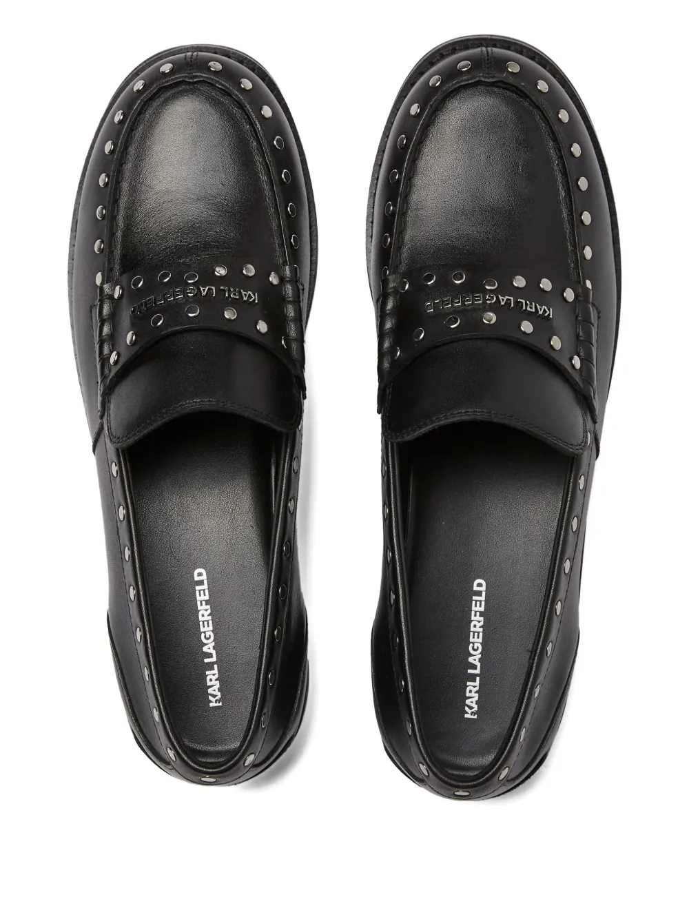 Karl Lagerfeld Jeans Loafers verfraaid met studs Zwart