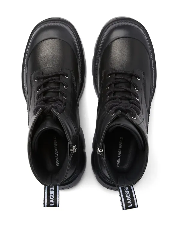 Karl Lagerfeld Jeans graffiti-print lace-up Boots | Black
