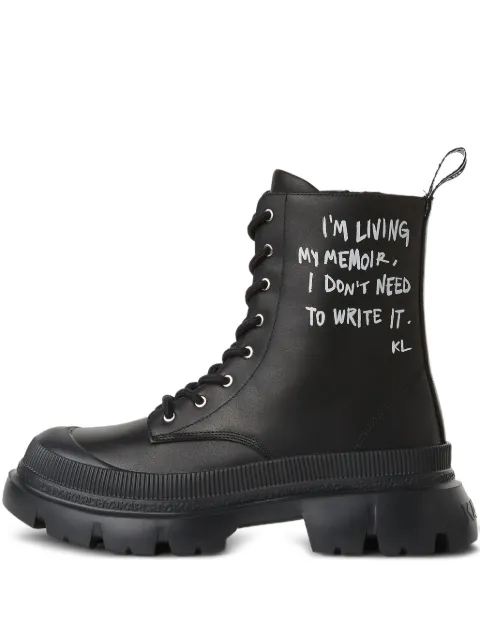 Karl Lagerfeld Jeans bottes lacées à imprimé graffiti