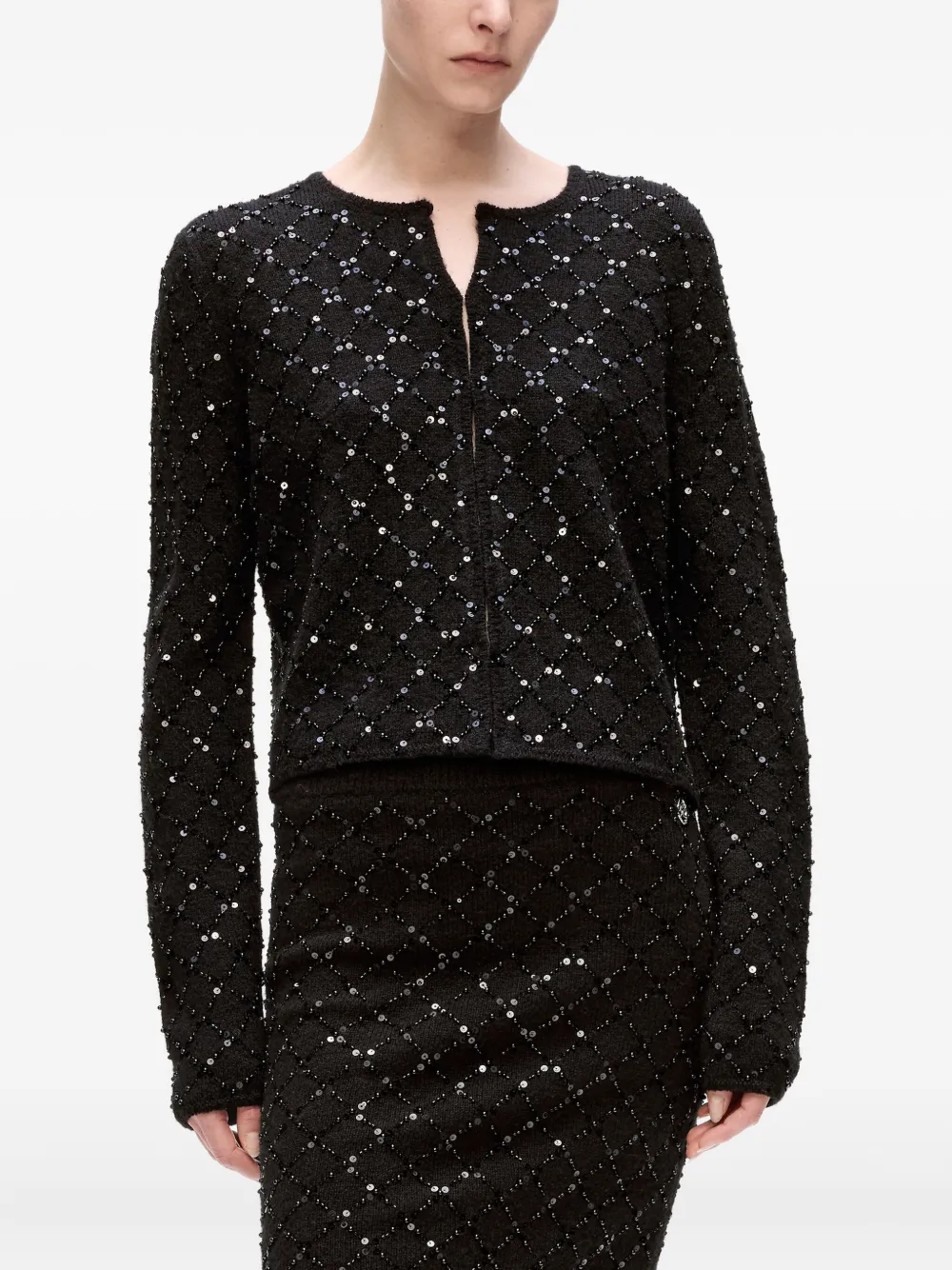 Karl Lagerfeld Vest verfraaid met pailletten Zwart