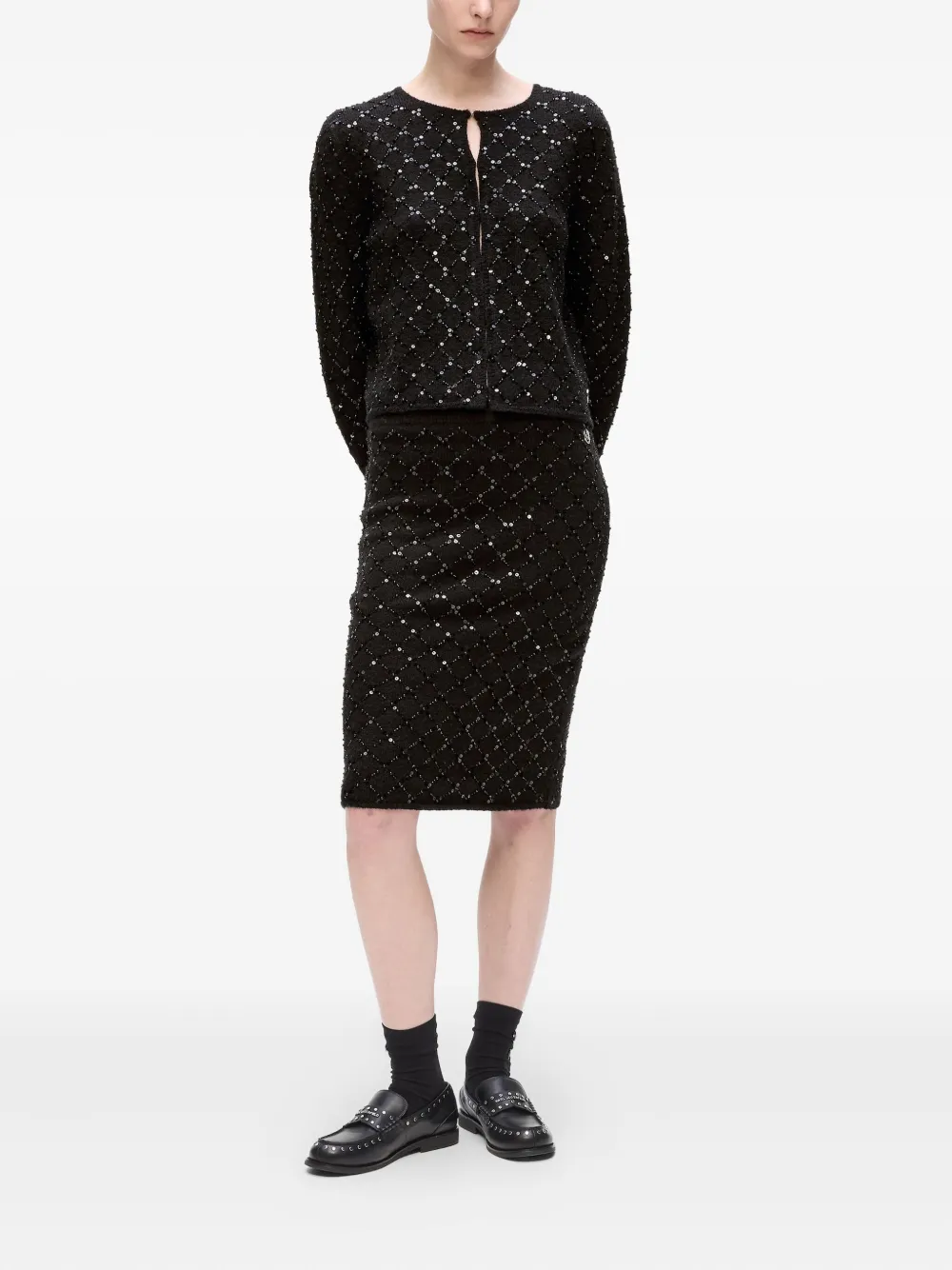 Karl Lagerfeld Vest verfraaid met pailletten Zwart