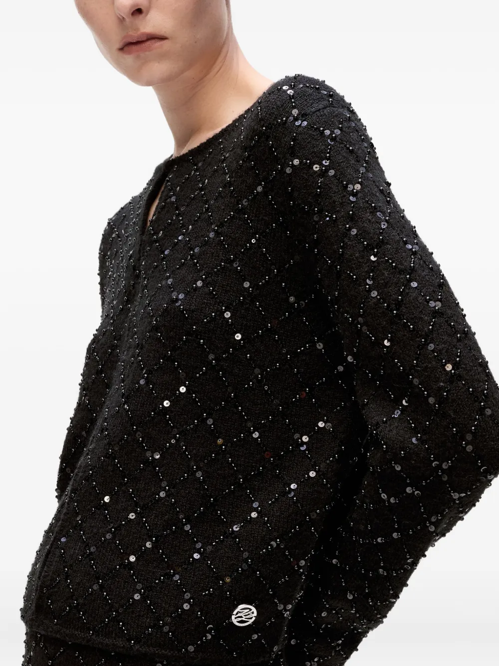 Karl Lagerfeld Vest verfraaid met pailletten Zwart