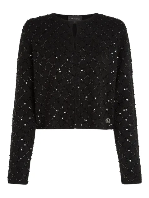 Karl Lagerfeld sequin-embellished knit cardigan