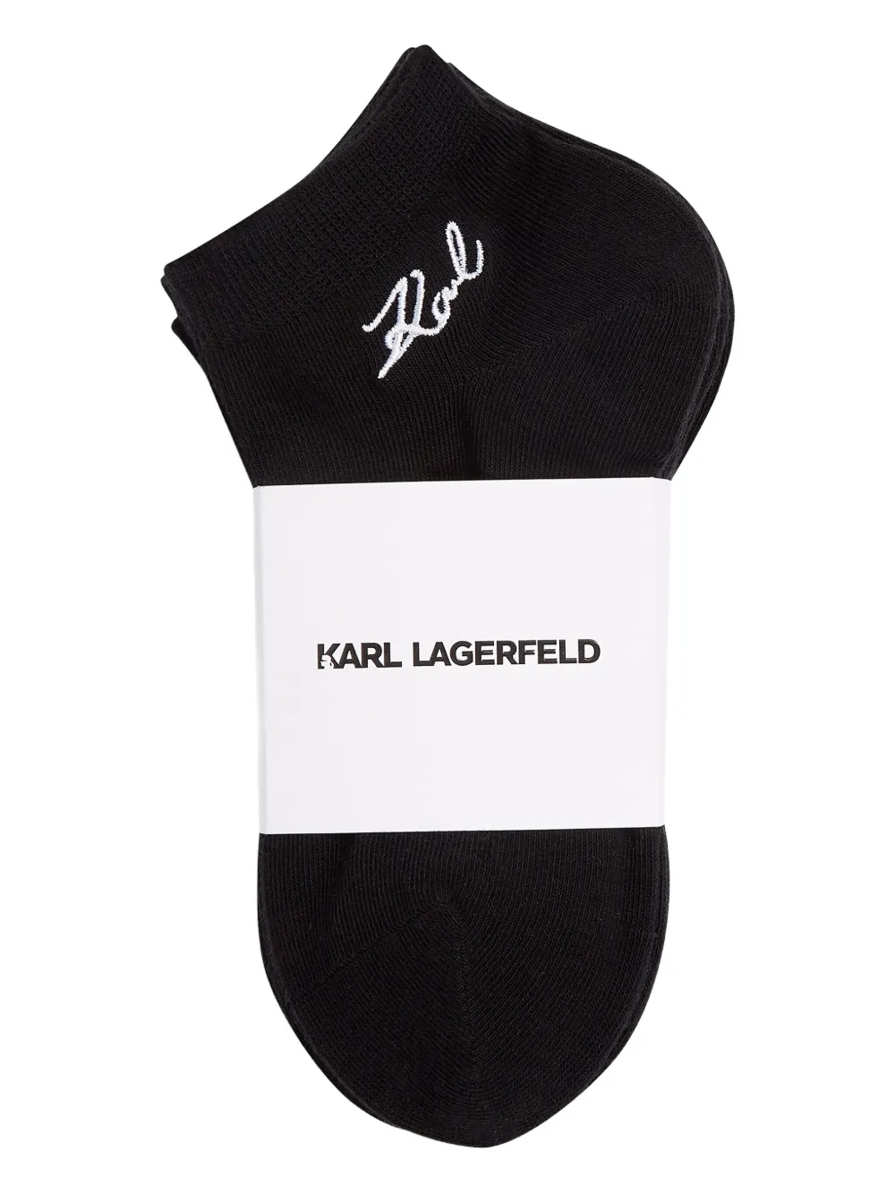 Karl Lagerfeld Vijf paar sokken met geborduurd logo Zwart