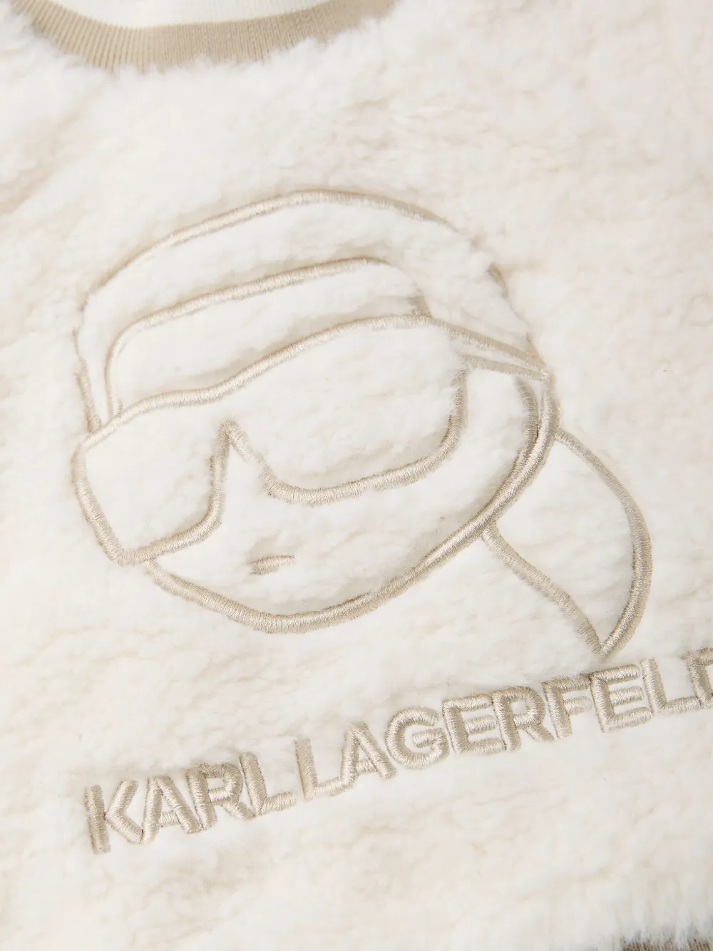 Karl Lagerfeld Kids Teddy feece set met geborduurd logo Beige
