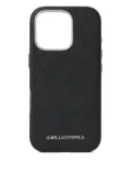Karl Lagerfeld logo-plaque iPhone 16 pro max case - Black