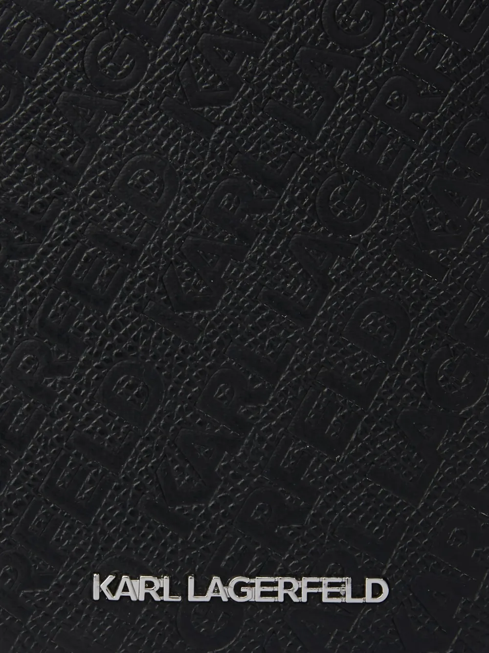 Karl Lagerfeld iPhone 16 Pro Max hoesje met logoplakkaat Zwart