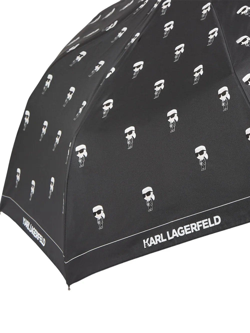 Karl Lagerfeld Kleine paraplu met print - Zwart