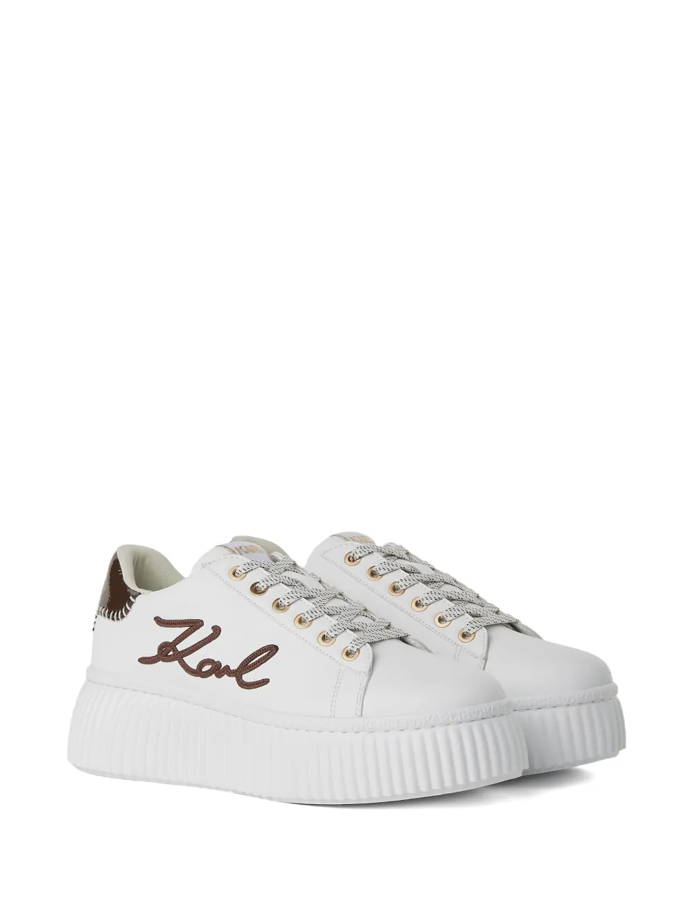Karl Lagerfeld Sneakers met plateauzool - Wit