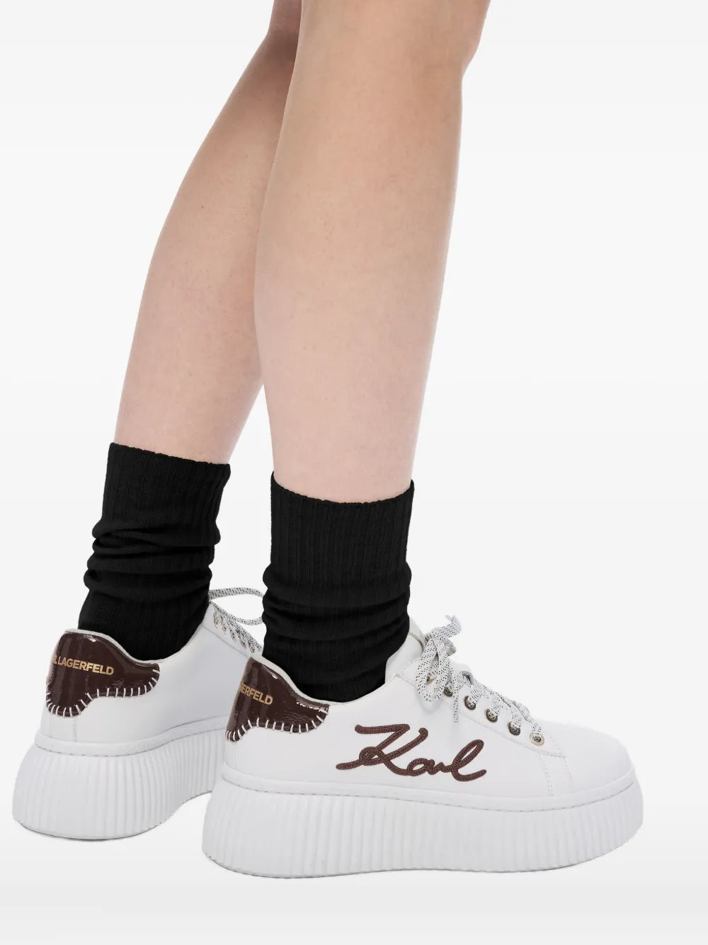 Karl Lagerfeld Sneakers met plateauzool Wit