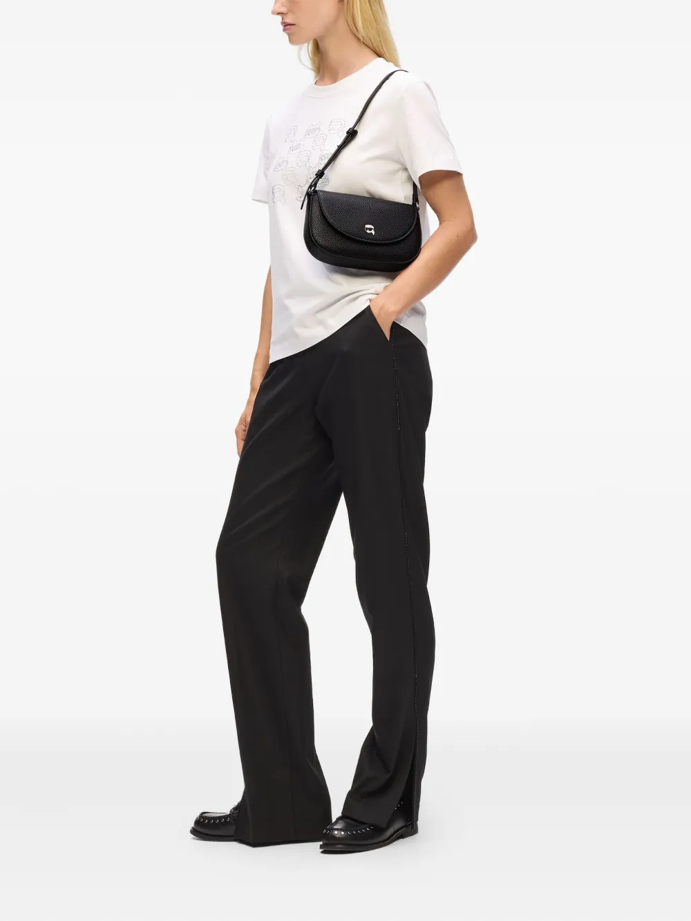 Karl Lagerfeld Ikon crossbodytas met omslag Zwart