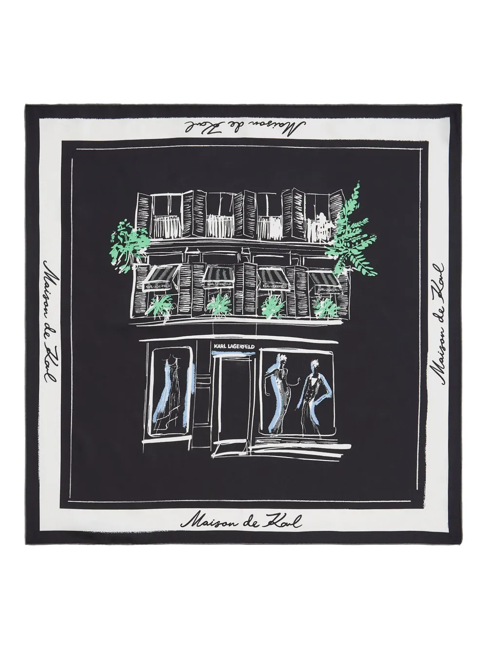 Karl Lagerfeld Foulard K/Sketch in seta - Nero