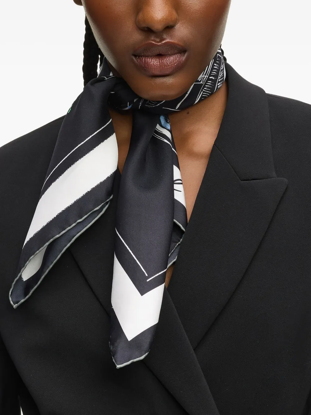 Karl Lagerfeld K Sketch zijden sjaal Zwart