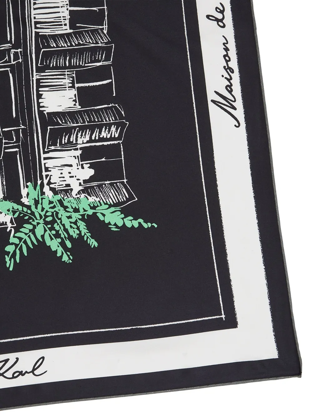 Karl Lagerfeld K Sketch zijden sjaal Zwart