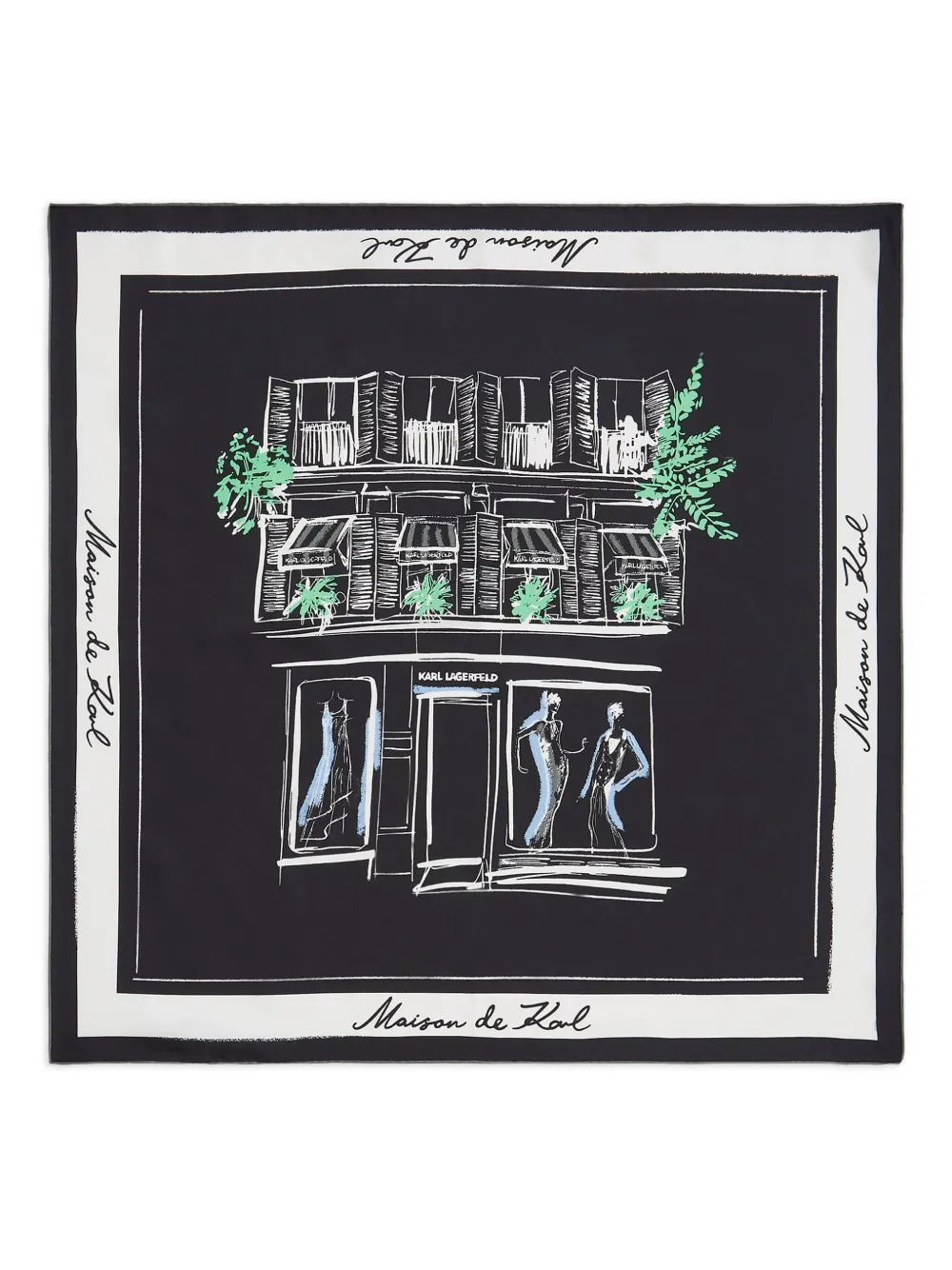 Karl Lagerfeld mascada de seda K/Sketch | negro | Image 1