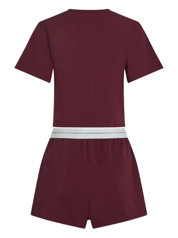 Karl Lagerfeld Hotel logo-embroidered Pyjama Set Red FARFETCH IN