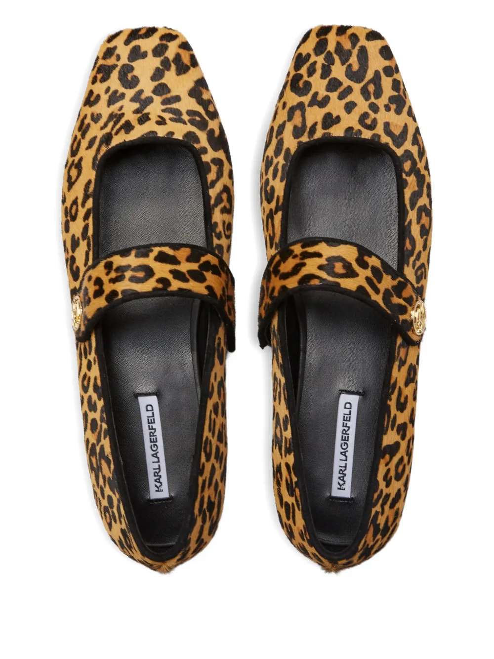 Karl Lagerfeld Konnie ballerina's met luipaardprint Bruin
