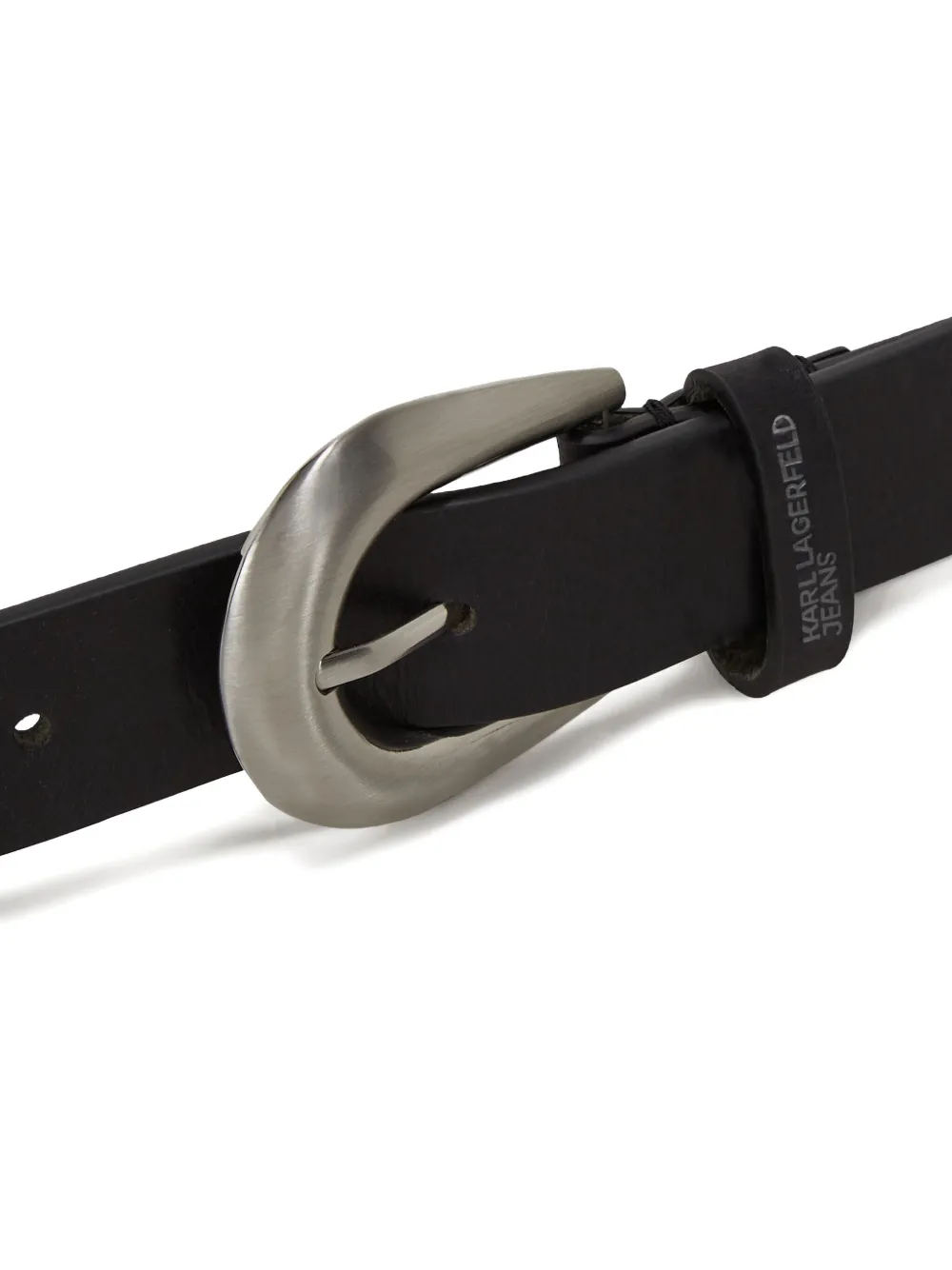 Karl Lagerfeld Jeans Leren riem met metalen afwerking Zwart