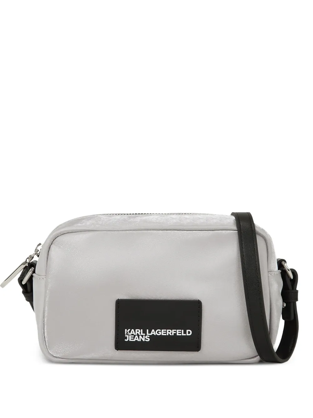 Karl Lagerfeld Jeans Borsa a tracolla con applicazione - Grigio