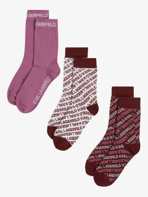 Karl Lagerfeld all-over logo socks (pack of three)
