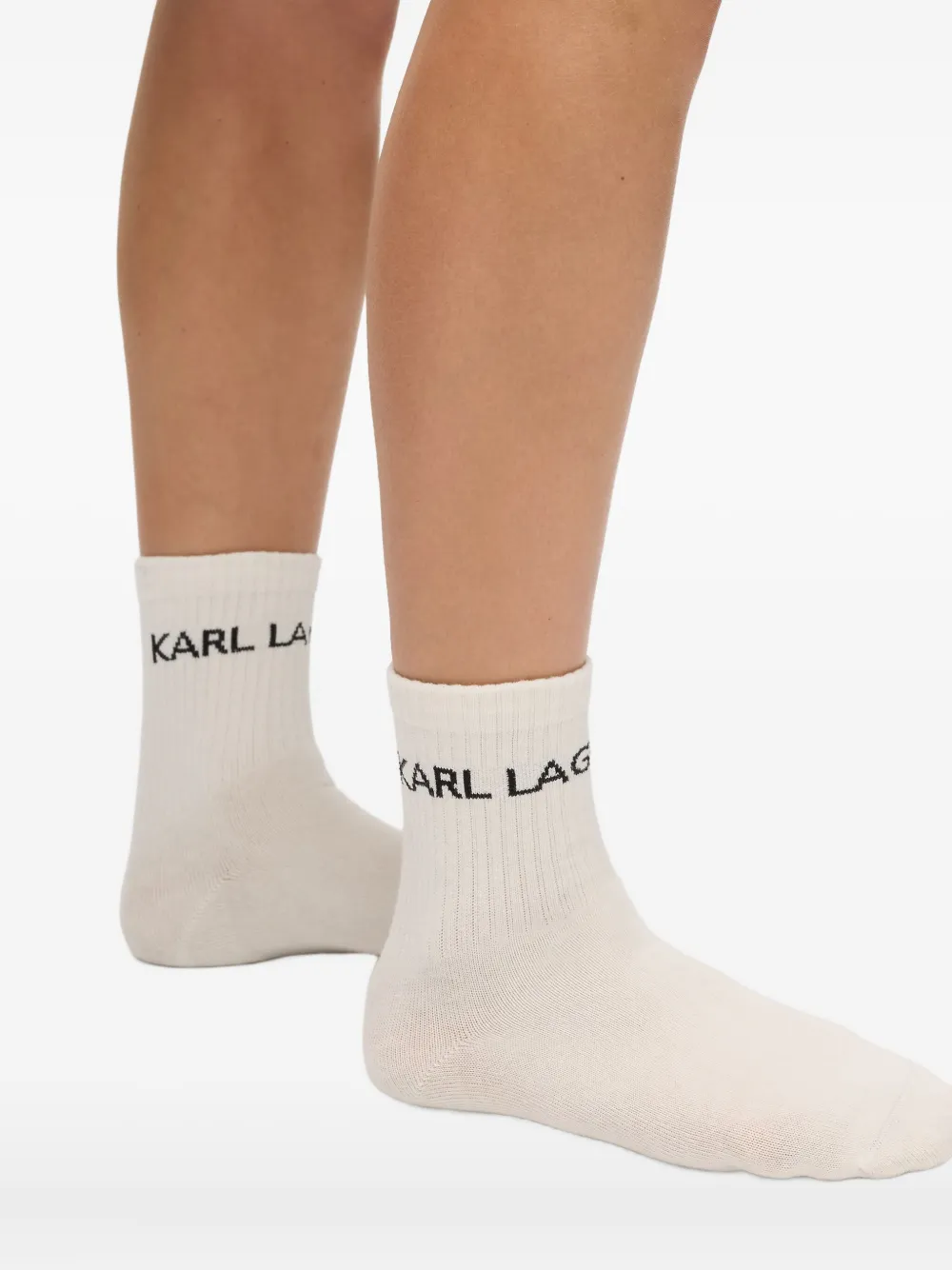 Karl Lagerfeld Katoenen nachthemd en sokken met logodetail Beige