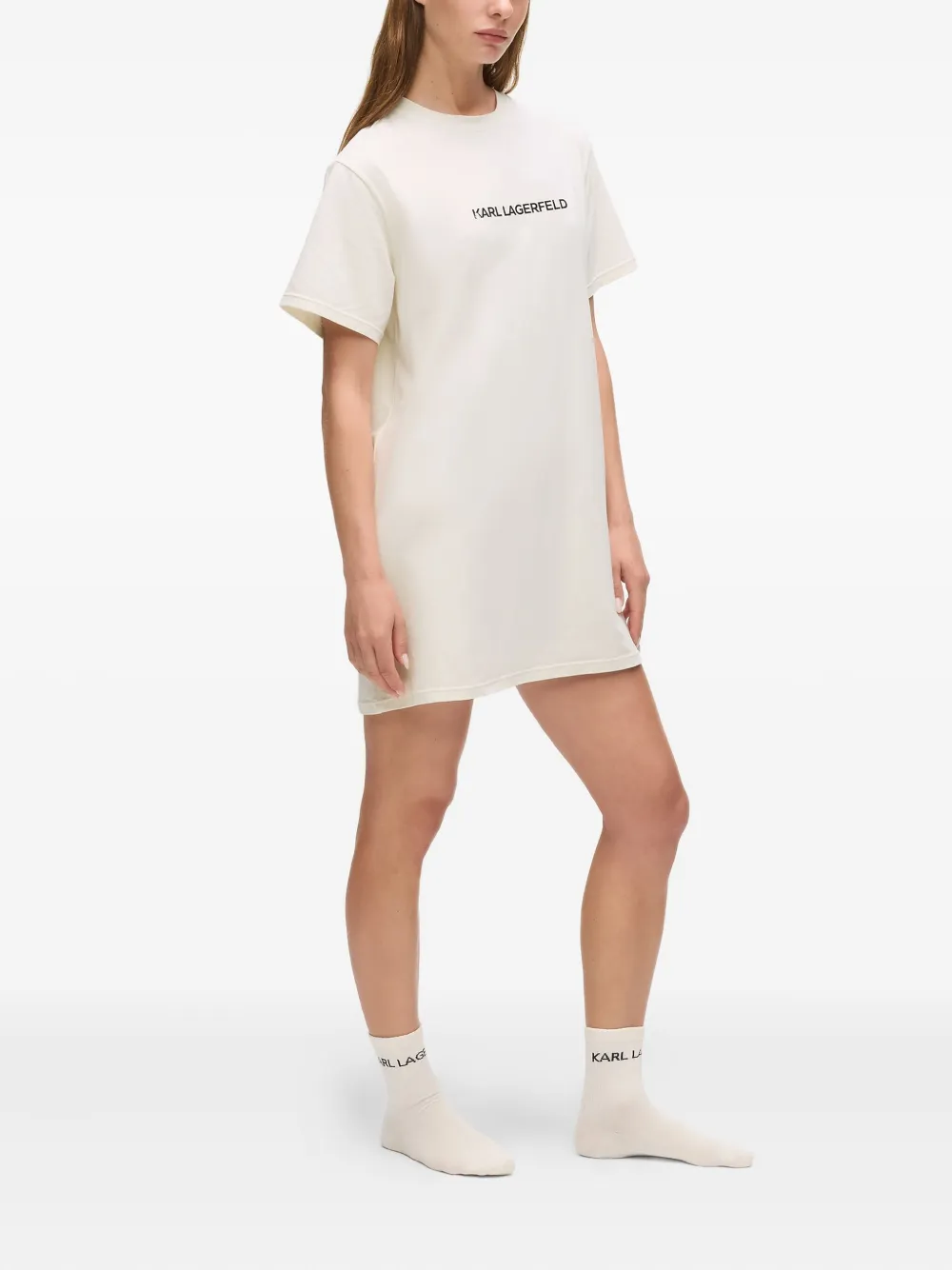 Karl Lagerfeld Katoenen nachthemd en sokken met logodetail Beige