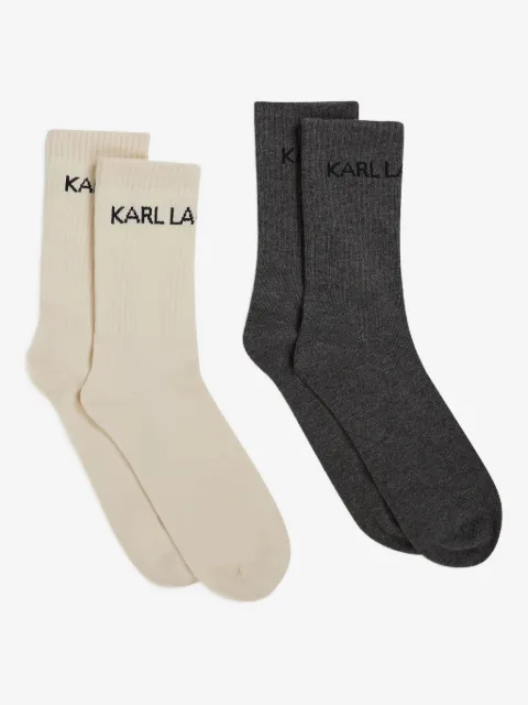Karl Lagerfeld strømper med logodetalje (pakke med to)