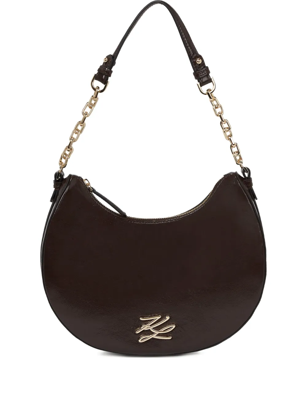 Karl Lagerfeld K Autograph Naplak Moon schoudertas Bruin