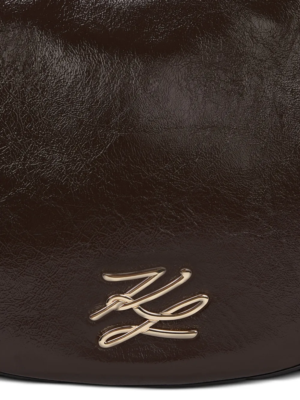 Karl Lagerfeld K Autograph Naplak Moon schoudertas Bruin