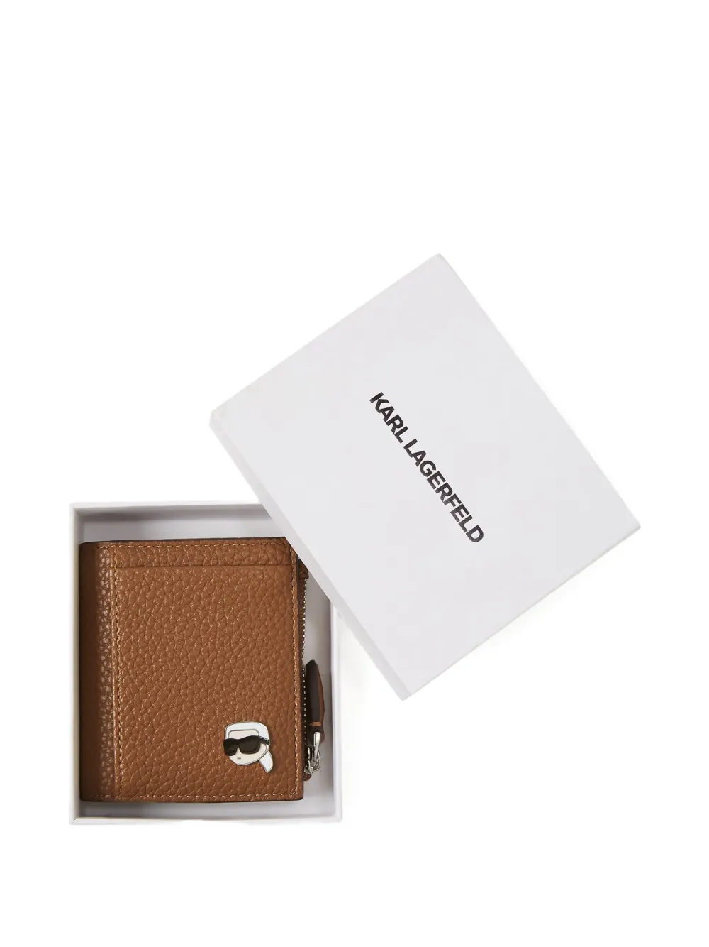 Karl Lagerfeld Bewerkte portemonnee Bruin