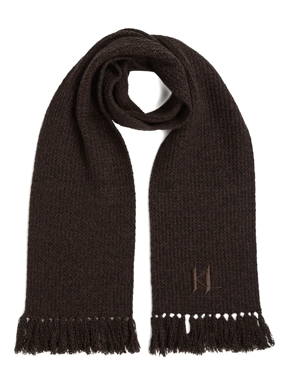Karl Lagerfeld monogram fringed scarf | Image 2