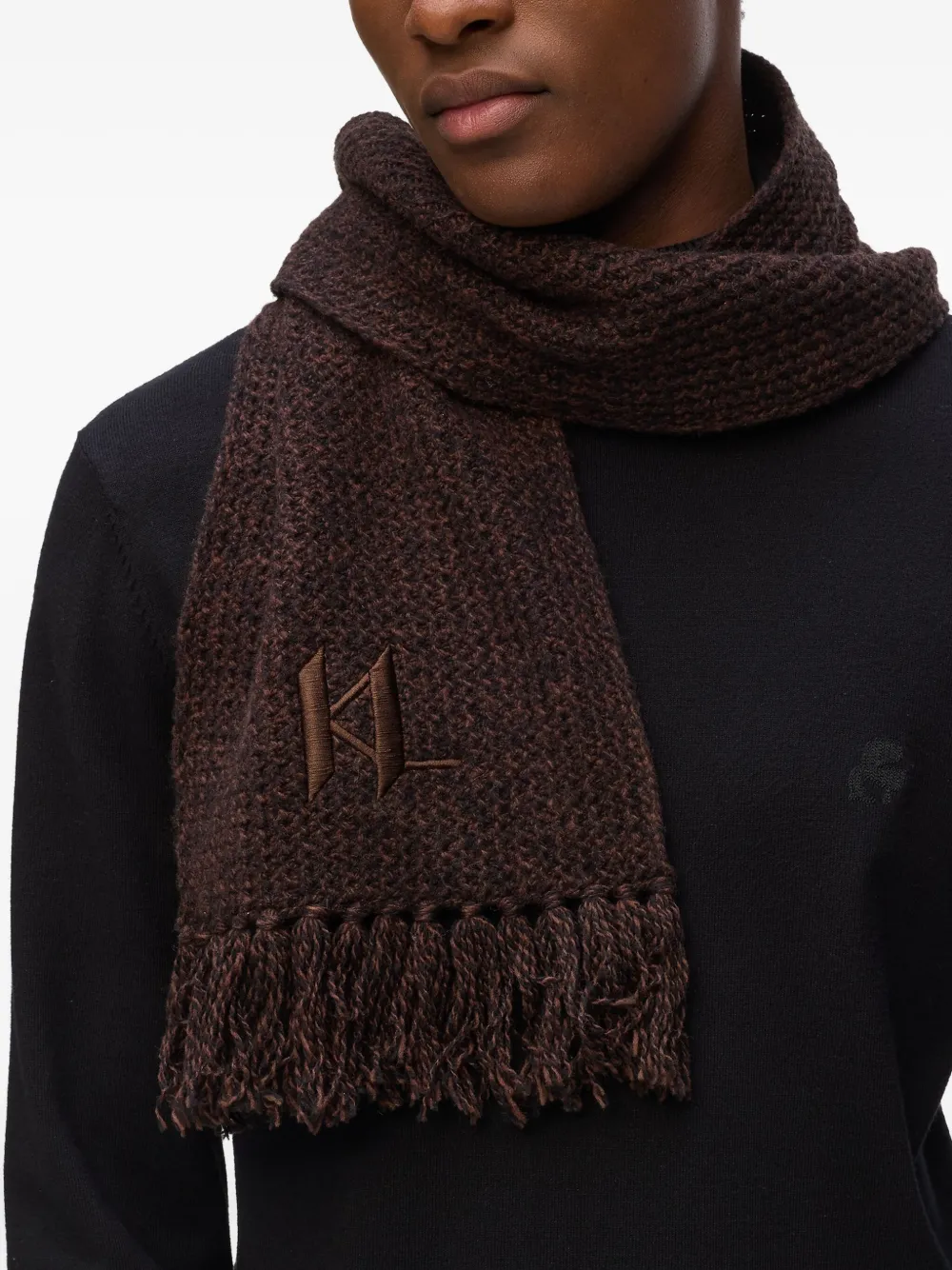 Karl Lagerfeld Sjaal met monogramprint Bruin