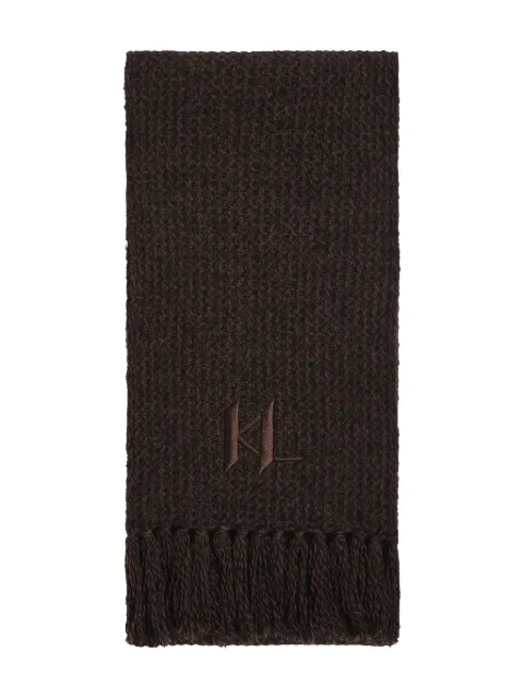 Karl Lagerfeld monogram fringed scarf
