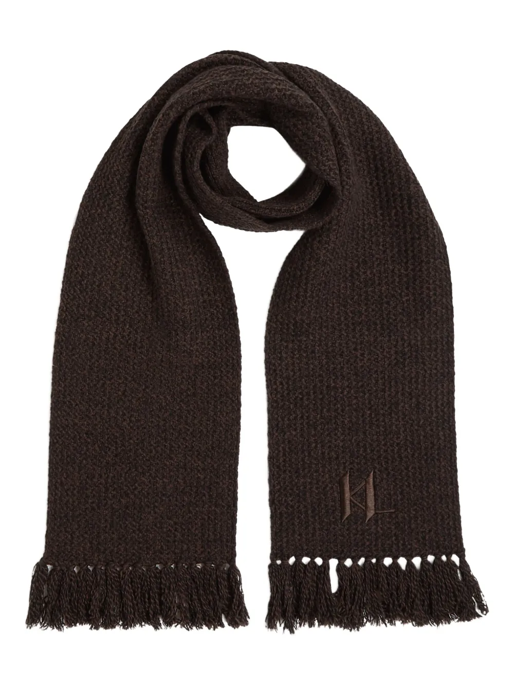Karl Lagerfeld monogram fringed scarf | Image 2