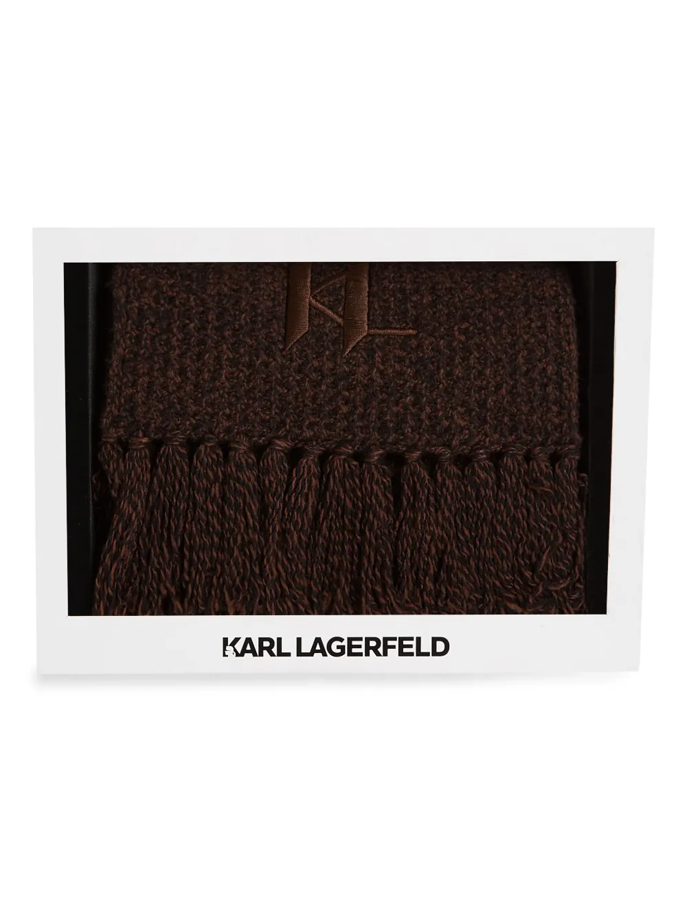 Karl Lagerfeld Sjaal met monogramprint Bruin