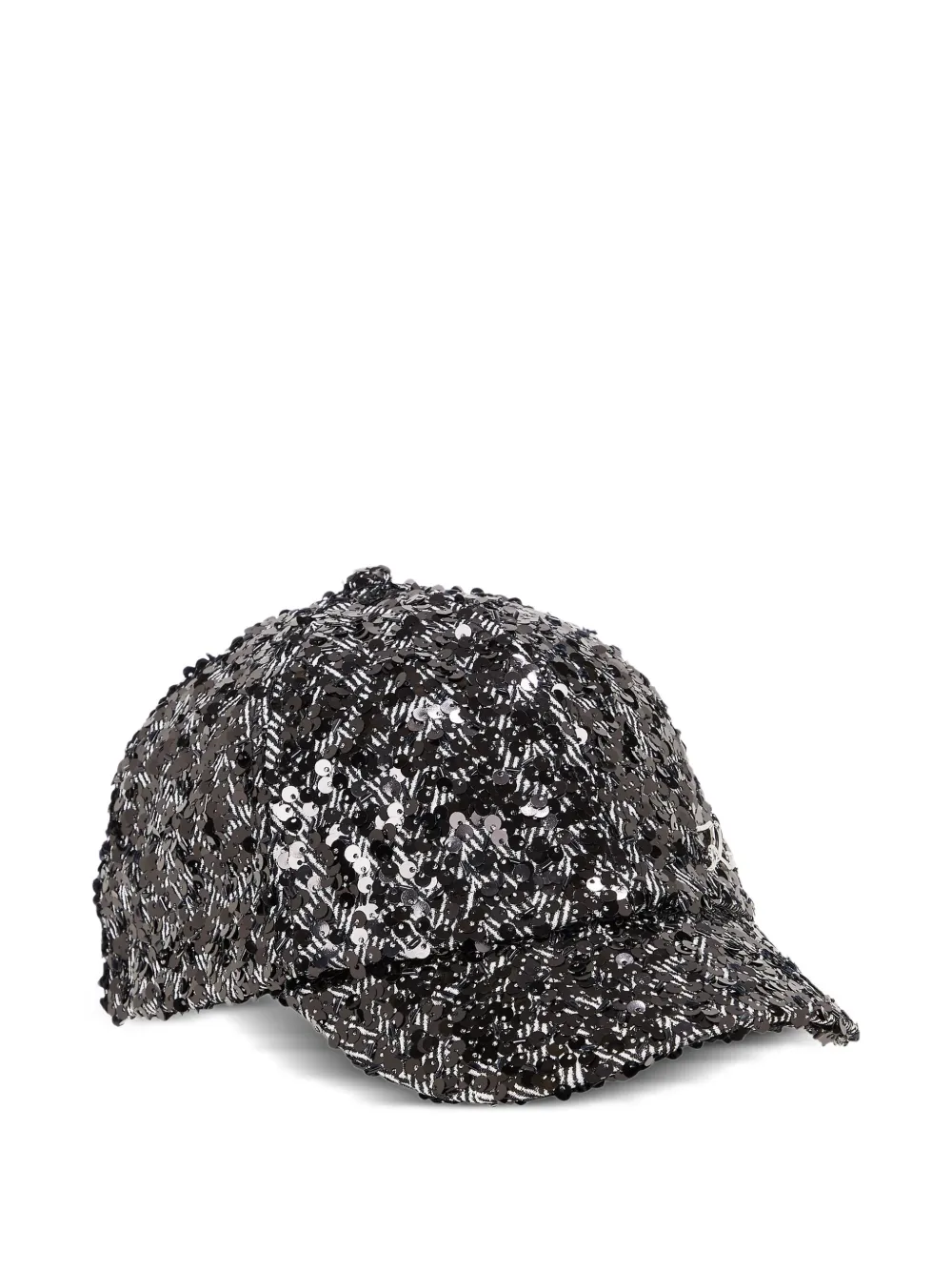 Karl Lagerfeld herringbone-pattern sequinned cap | Grey | Image 1