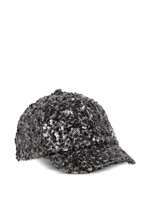 Karl Lagerfeld herringbone-pattern sequinned cap