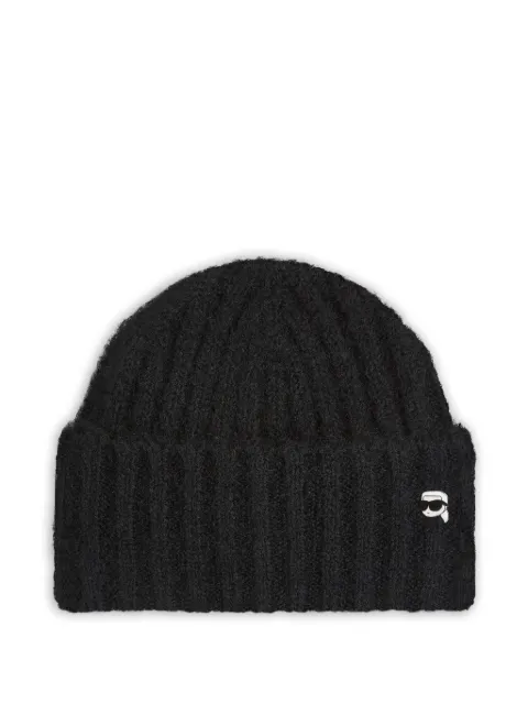 Karl Lagerfeld bonnet en maille à design côtelé